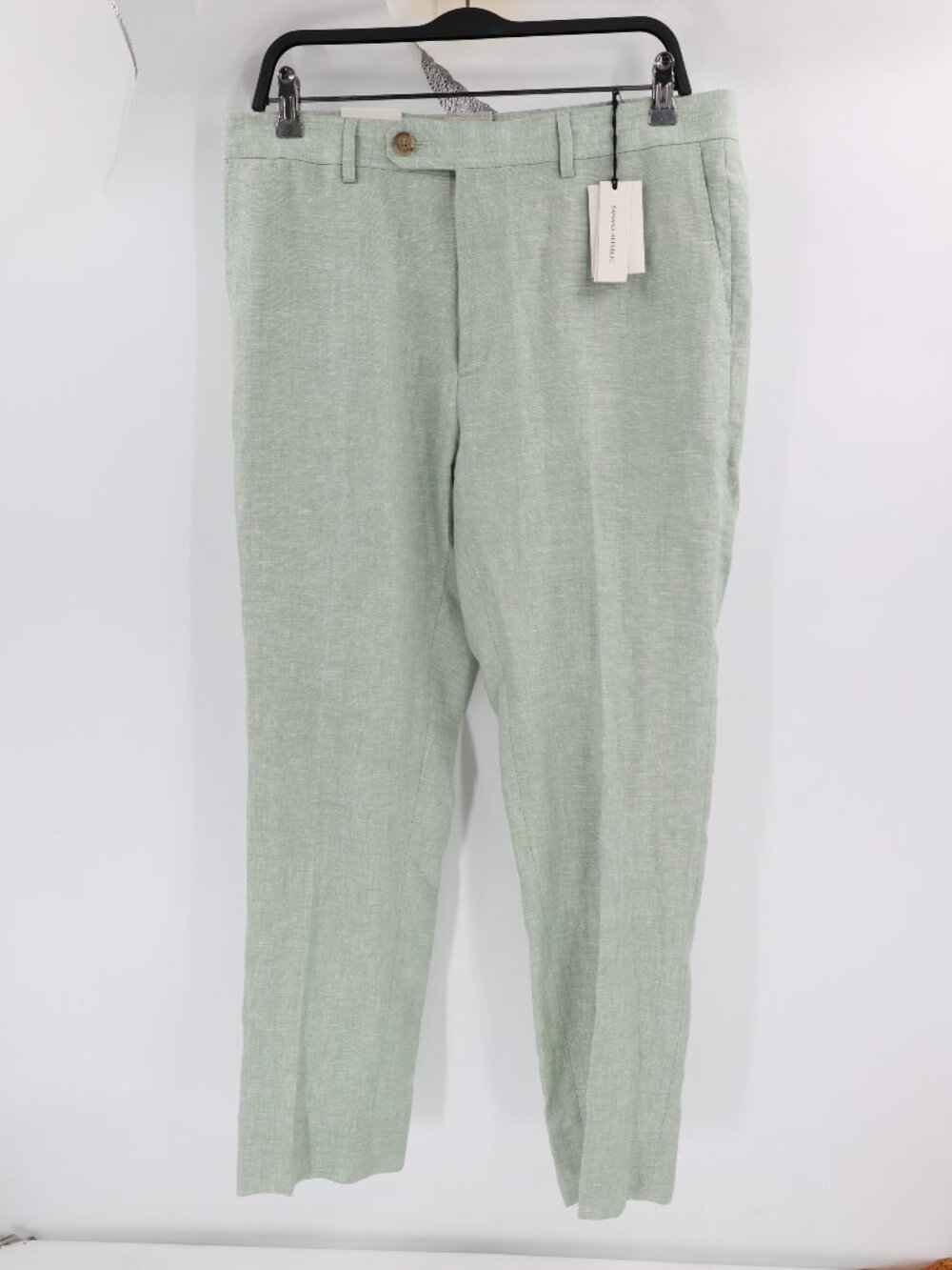 NWT Banana Republic Pants Mens 32 Tailored Slim Fit Linen Suit Trousers Green